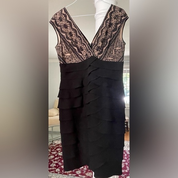 Jessica Howard women’s black Raffle Lace knee length sleeve less dress size 14 - Picture 2 of 7